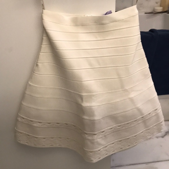 Herve Leger classic white aline skirt